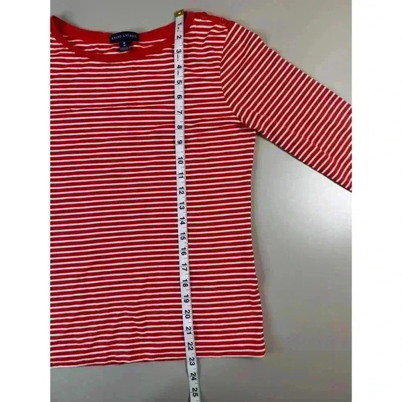 Ralph Lauren Nautical Orange & White Stripe Button Detail Embroidered Pony Med - Picture 7 of 10